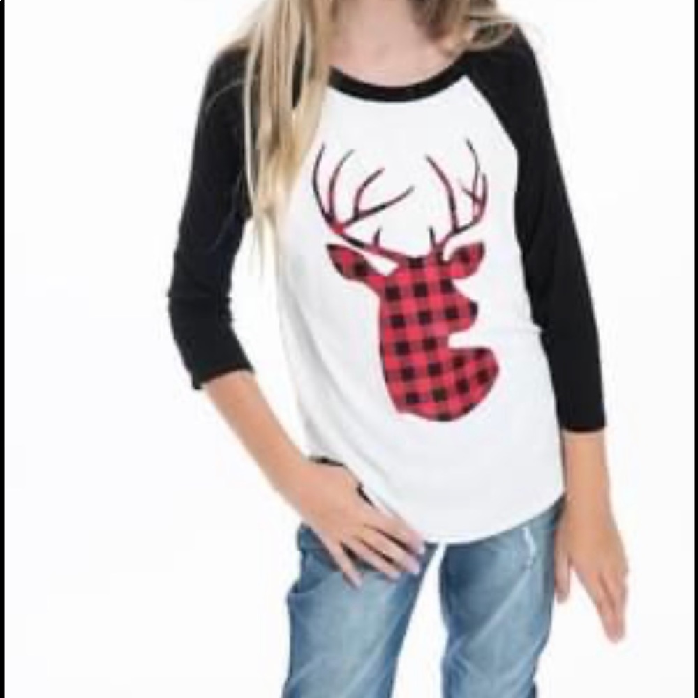 Girls reindeer T shirt